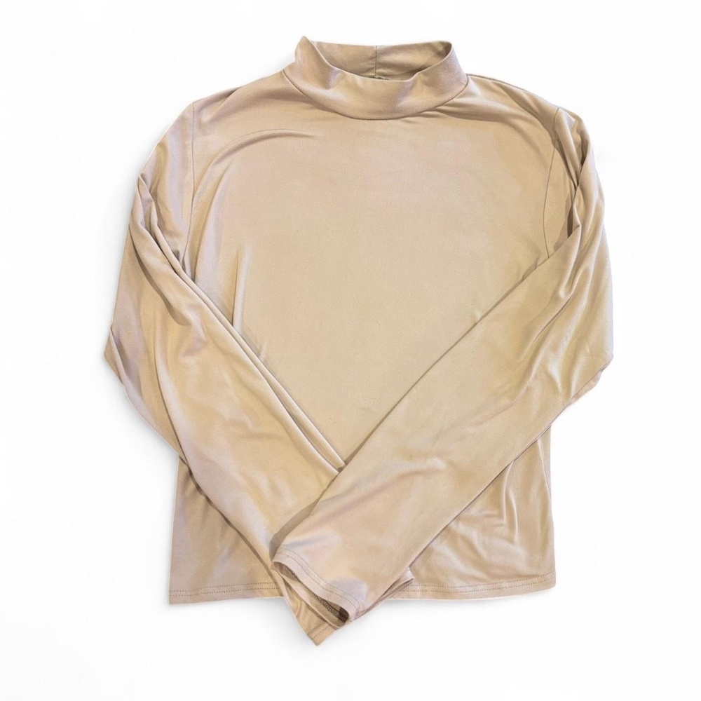 beige high neck turtleneck in cream